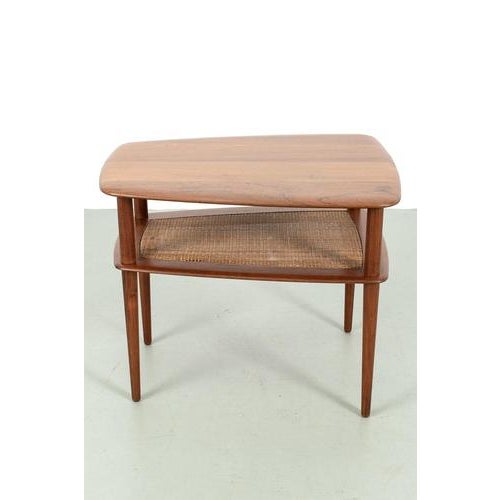 Peter hvidt side table; teak edition. This beautiful shapen table, probably from 1965, is designed by peter hvidt & orla...