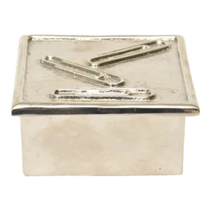 Vintage Sarreid Nickel Silver Over Brass Paper Clip Small Box Restored