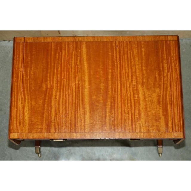 Fully restored, absolutely exquisite, william tillman flamed mahogany, satinwood, walnut & leather finished with brass...