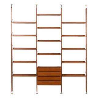 Mid-Century Modern Italian Teak Wall Unit, 1960s For Sale