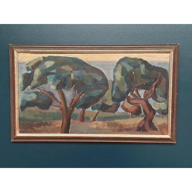 Britta Krüger, Large Landscape with Trees, 1960s, Oil on Canvas, Framed For Sale - Image 14 of 18