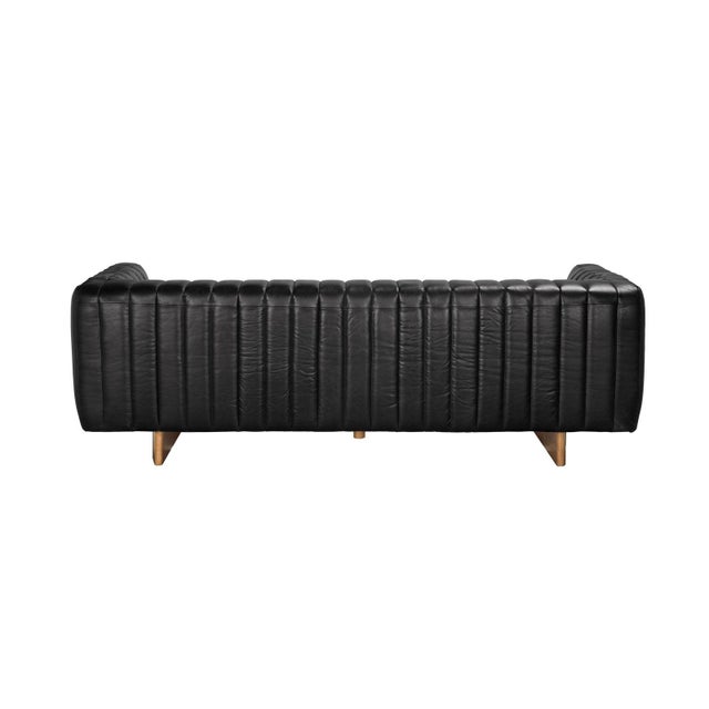 Noir NOIR Khann Sofa, Ebony Black Leather For Sale - Image 4 of 7