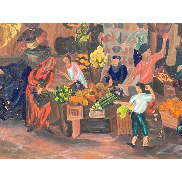 1950s 1950s Judaic Modern Artist , Israel Market For Sale - Image 5 of 9