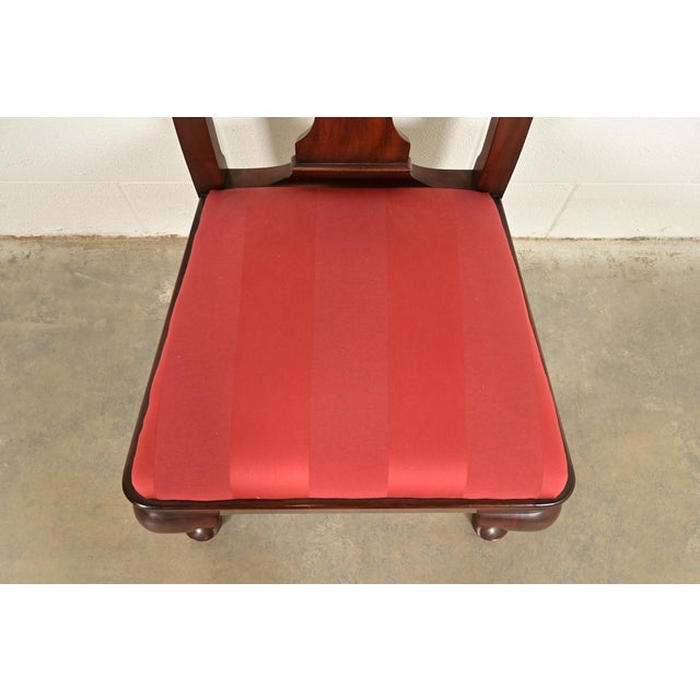 Wood Henkel Harris Queen Anne Solid Mahogany Side Chairs or Dining Chairs, Pair For Sale - Image 7 of 13