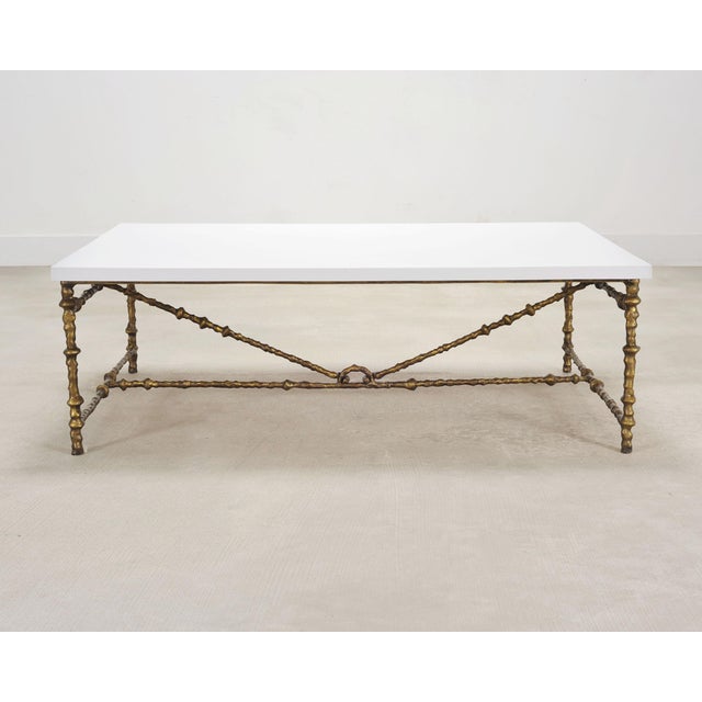Hollywood Regency Oly Studio Gilded Iron Faux Bois Branch Diego Cocktail Table For Sale - Image 3 of 17