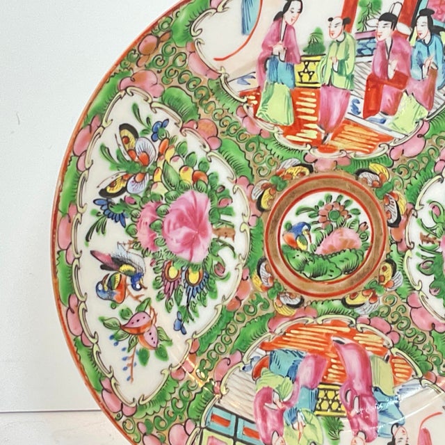 Chinese Rose Medallion Porcelain Plate 8 3/8”, 19th Century For Sale - Image 10 of 10