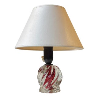 Small Twisted Glass with Air-Bubbles Murano Table Lamp, 1950s For Sale
