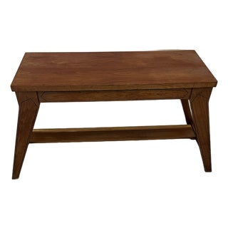 1970s Solid Wood Lift Top Storage High Seat Organ Bench in Style of Paul McCobb For Sale