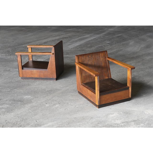 Hague School Lounge Chairs, Netherlands, 1920s, Set of 2 For Sale - Image 9 of 9