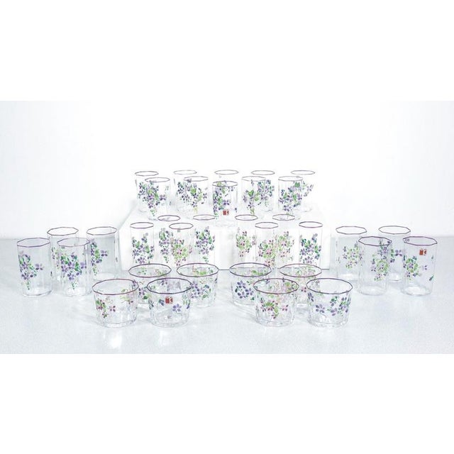 Hand-Painted Glasses by Carlo Moretti, Set of 34 For Sale - Image 14 of 18