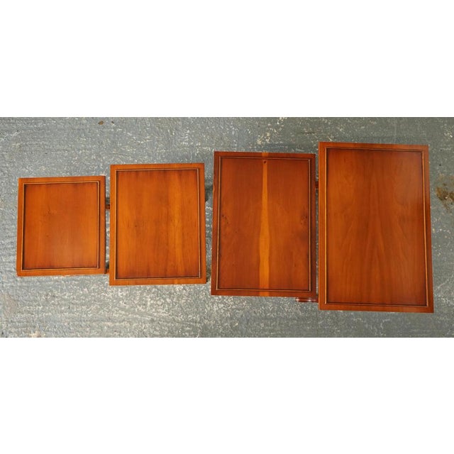 Yew Wood Faux Bamboo Nesting Tables from Bevan Funnell, Set of 4 For Sale - Image 11 of 12