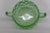 Jeanette Vaseline Uranium Green Glass Sugar Bowl Cubist Pattern For Sale - Image 10 of 12