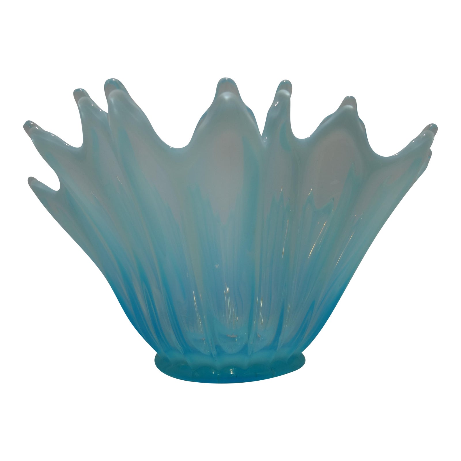 Fostoria Glass Company Blue Opalescent Heirloom Centerpiece Bowl Chairish