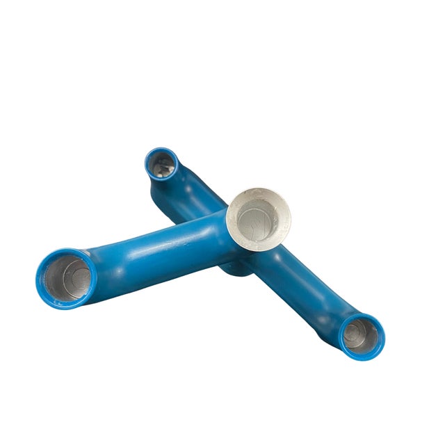 Postmodern Ehlén Johansson Vintage Ikea Ps 2012 Candle Holder Blue Structural For Sale - Image 3 of 5