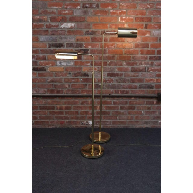 Mid-Century Modern Pair of Vintage Fully Adjustable Floor Lamps by Chapman in Polished Brass For Sale - Image 3 of 18