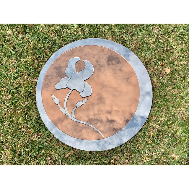 Vintage Post Modern David Marshall Style Round Mirror For Sale - Image 9 of 9