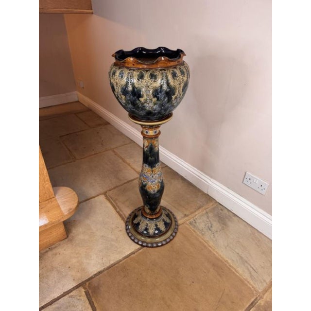 Antique Art Nouveau Jardinière from Royal Doulton, 1910, Set of 2 For Sale - Image 6 of 7