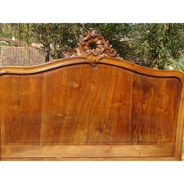 Brown Antique Louis XV Style Walnut Bed, 1890s For Sale - Image 8 of 18