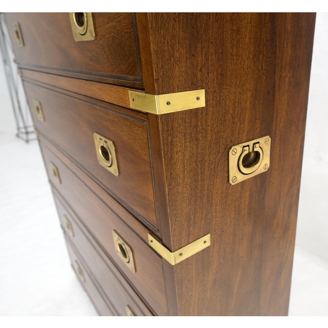 Thomasville Fine Shallow Low Profile 5 Drawer 34" High Chest Dresser Console For Sale - Image 6 of 17