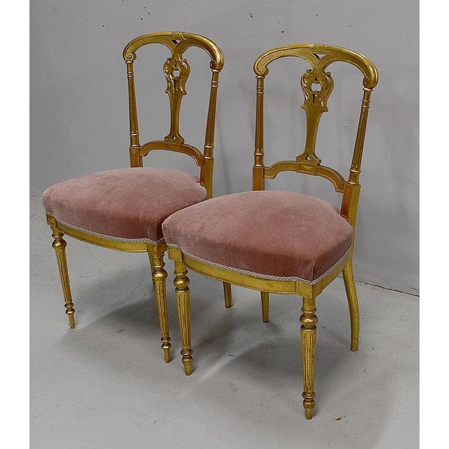 Set of Napoleon III Giltwood Chairs, Late 19th Century For Sale - Image 3 of 18