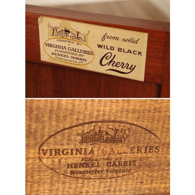 1980s Henkel Harris Georgian Style Cherry Corner Cabinet For Sale - Image 9 of 13