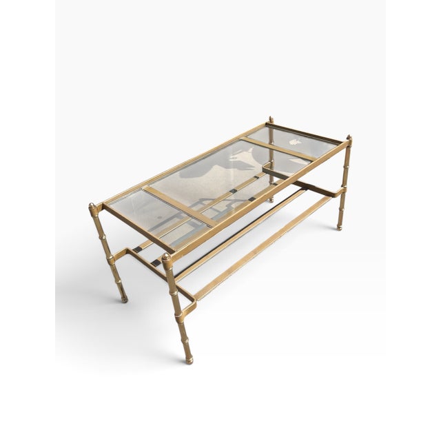 Stitched Leather Cocktail Table by Jacques Adnet, 1950s For Sale - Image 14 of 14