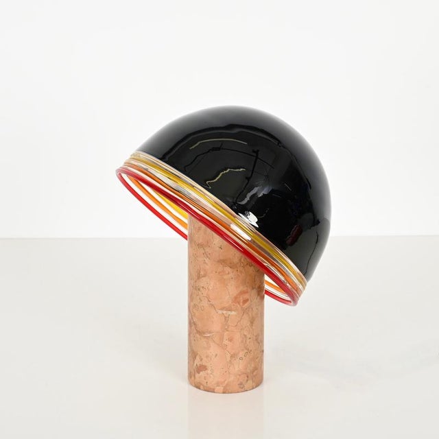 Febo Red Marble and Murano Glass Table Lamp attributed to Pamio & Toso for Leucos, 1970s For Sale - Image 11 of 18