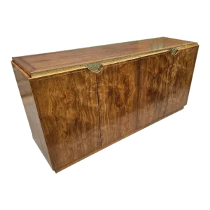 Mid 20th Century Baker Furniture 4-Door Credenza With Brass Accents