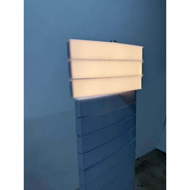 White QisDesign Piano White Led Totem Floor Lamp, 2000s For Sale - Image 8 of 12