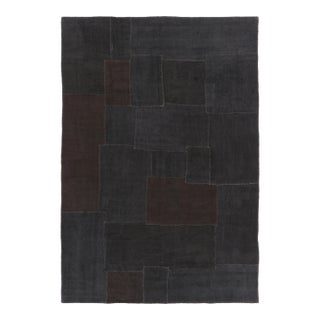 Vintage Anatolian Patchwork Rug With Black and Brown Patterns - Rug & Kilim For Sale