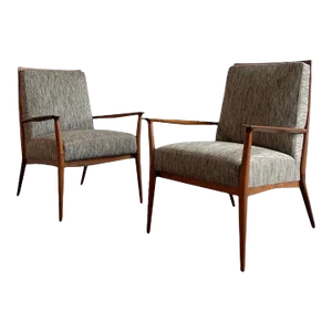 1950s Paul McCobb for Directional High Back Lounge Chairs Model No. 409- Set of 2