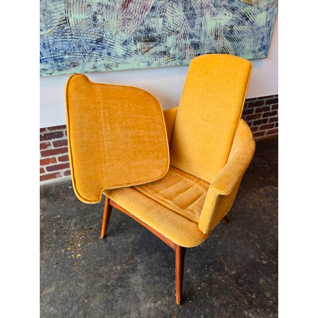 Pearsall Style Highback Reupholstered Chair Vintage MCM For Sale - Image 6 of 12