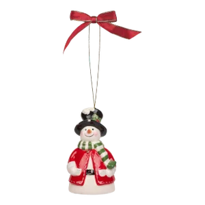 Spode Christmas Tree Snowman Bell Ornament