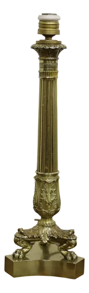 Antique French Empire Style Gilt Bronze Table Lamp, 1890s