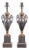19th Century English Tôle Amphorae Shaped Table Lamps on Lucite Bases - a Pair For Sale