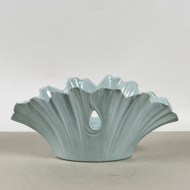 Henriette Glazed Ceramic Leaf Flower Vase For Sale - Image 9 of 9