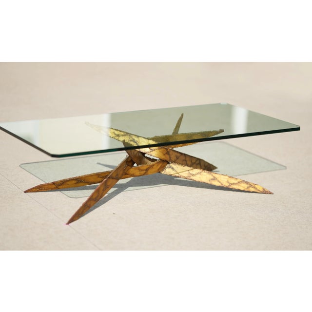 Metal 1960s Brutalist Torch Cut Steel Silas Seandel Style Coffee Table Base For Sale - Image 7 of 10