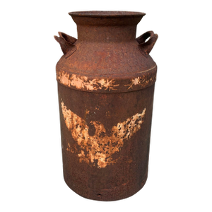 Rustic 1930s American Eagle Steel Milk Can – 23” Tall