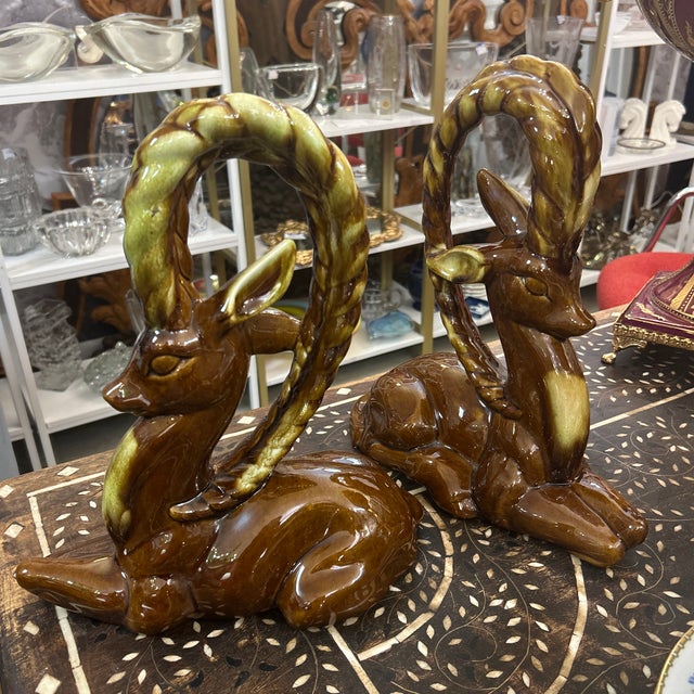 1950's Ceramic Decorative Gazelle's a Pair For Sale - Image 11 of 11