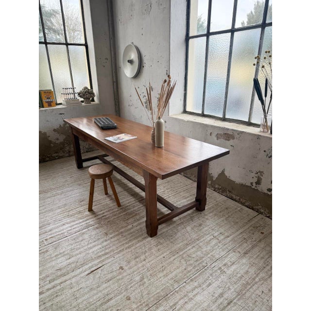 Oak Farmhouse Table, 1950s For Sale - Image 9 of 18