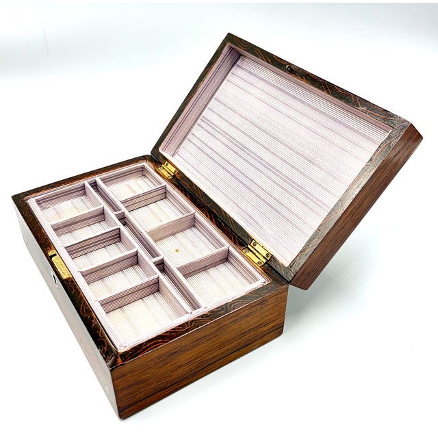 Wood Antique 19th Century English Rosewood & Mother of Pearl Inlay Box For Sale - Image 7 of 15