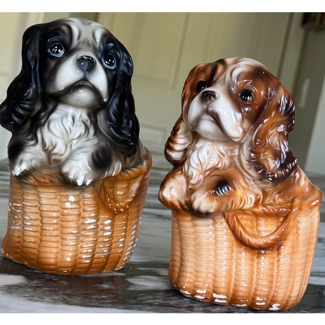 1960s Made in Japan Mid-Century King Charles Spaniel Figures - A Pair For Sale - Image 5 of 15