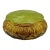 Vintage Amber Glass Vanity Jar With Green Bakelite Style Lid For Sale
