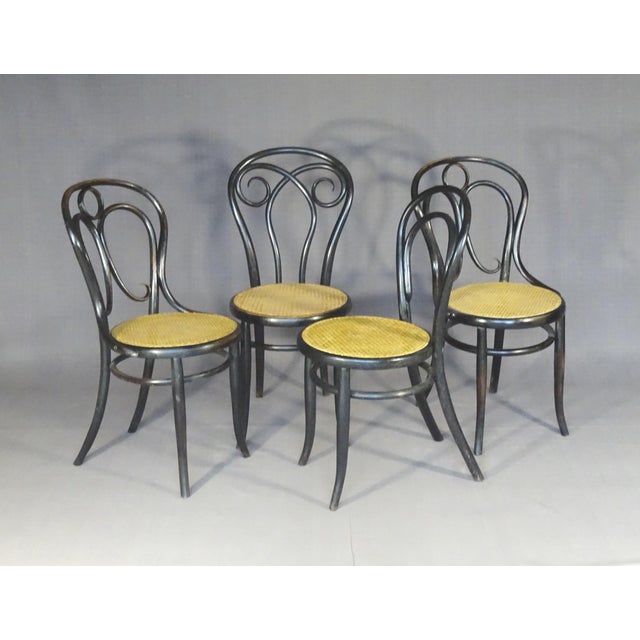Empire Black Chairs from Kohn, 1885, Set of 4 For Sale - Image 4 of 9