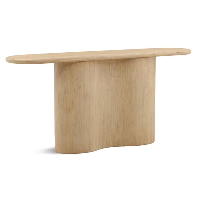 Crafted from salvaged pine wood, this console brings sculptural simplicity and organic warmth to any space. Its elongated...