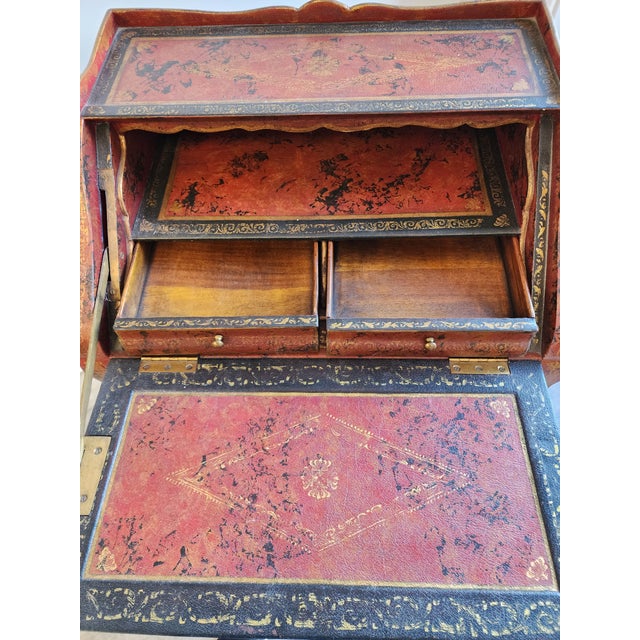 Late 20th Century Louis XV Leather Wrapped Ladies Desk by Theodore Alexander For Sale - Image 11 of 15