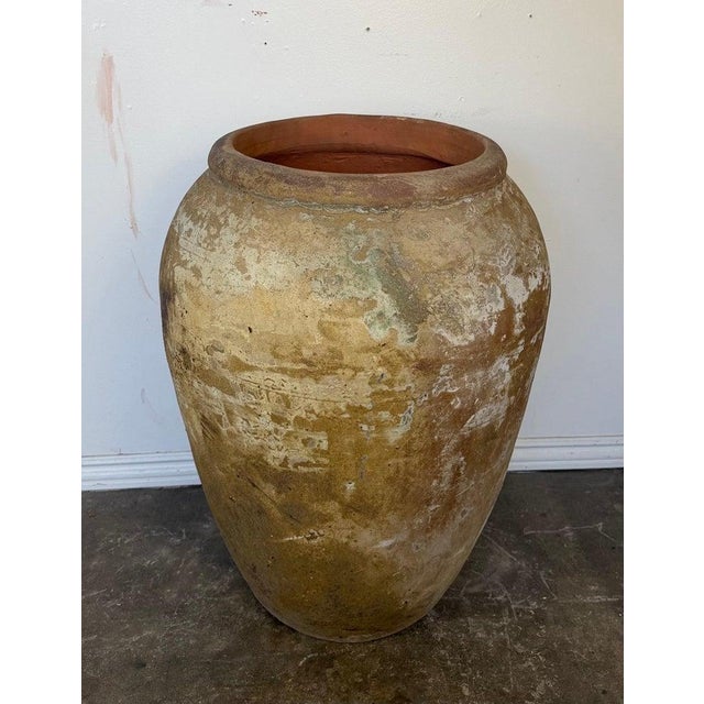Antique Monumental Olive Jar, Terracotta With Weathered Patina For Sale - Image 12 of 14
