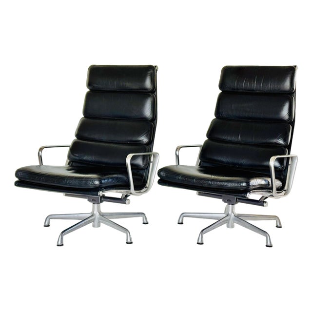 Attributed to Eames Soft Pad Lounge Chairs - A Pair For Sale