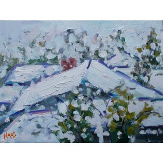 Impressionist Winter Contemporary Landscape Painting For Sale