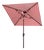 Athens 7.5 Ft Square Crank Umbrella, Red With White Understripe For Sale